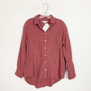 Madewell | maroon button down flannel size small